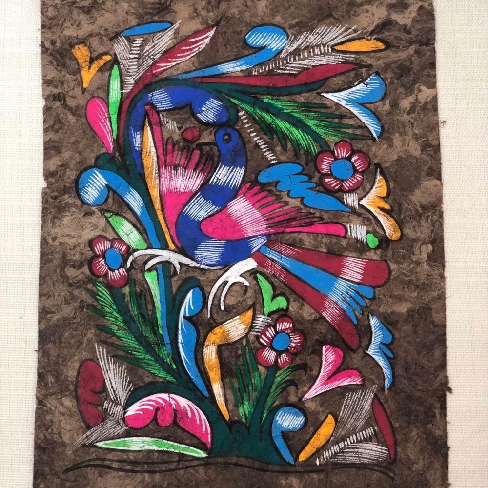 Art Mexican Painting Treebark Paper